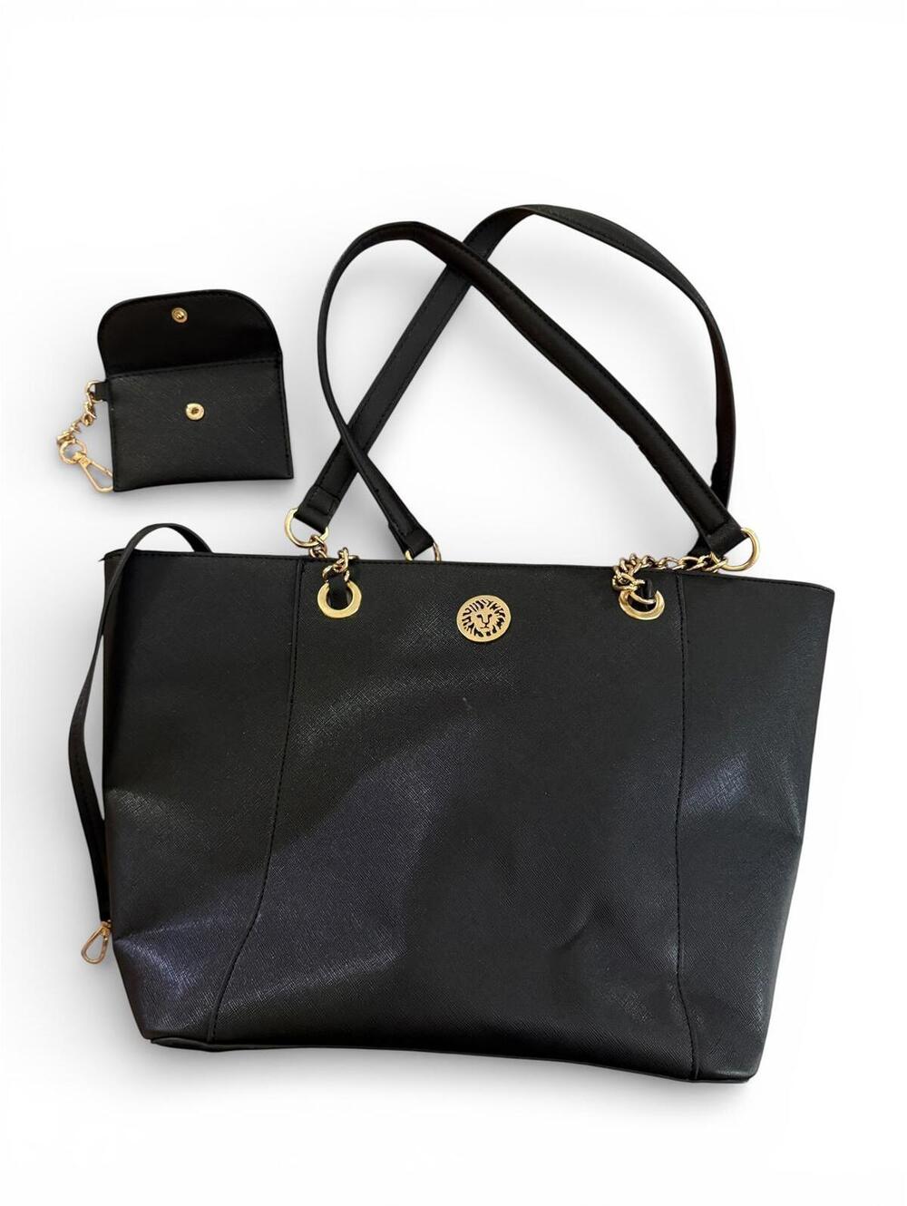 Anne Klein Black Tote Bag and Matching Coin Purse